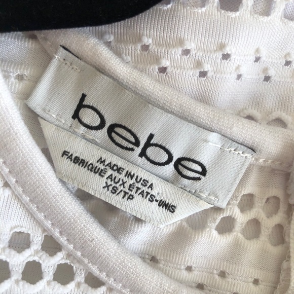 BEBE | White Eyelet Sheath Dress XS - Picture 3 of 3